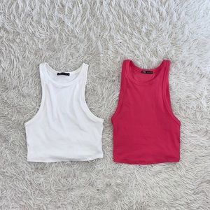 ZARA TANK BUNDLE- pink and white high neck tanks